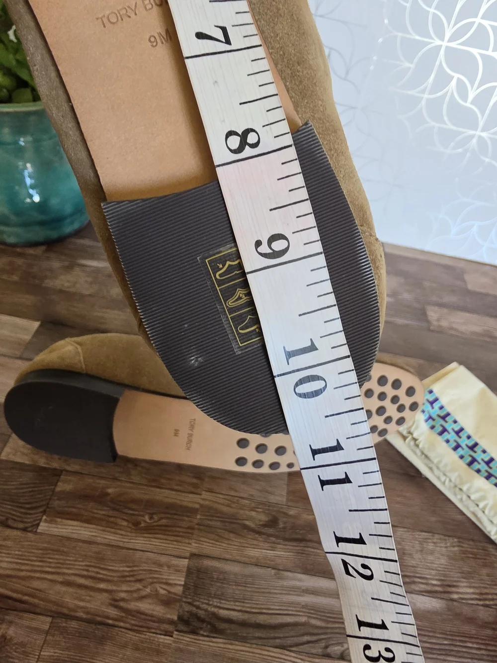 Tory Burch Brown Suede Penny Loafers with Gold Logo